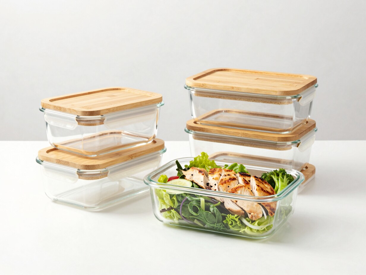 Glas-Meal-Prep-Behälter-Set, borosilikat, ofen- und gefrierfest