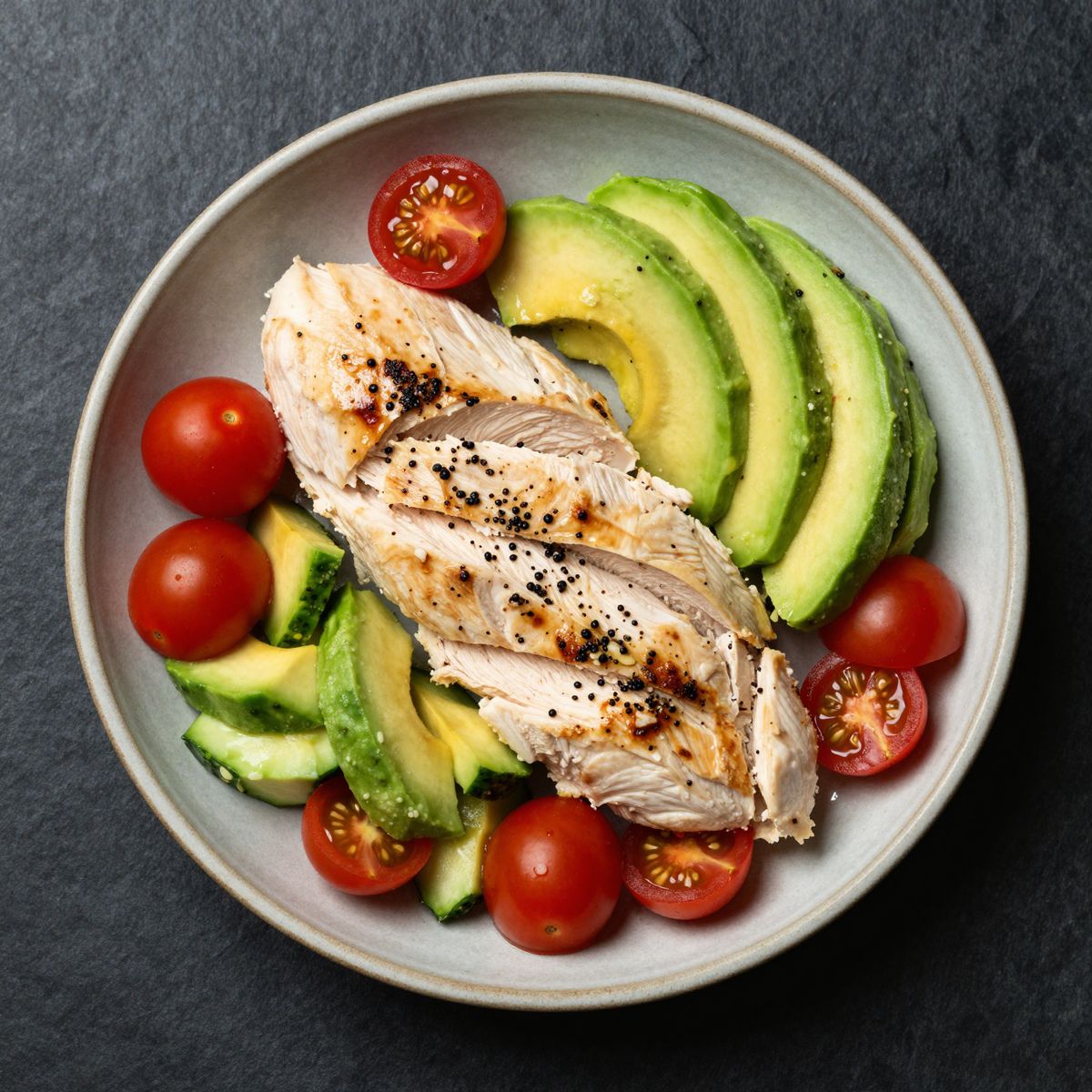 🥑 Low-Carb Avocado Hähnchen Salat