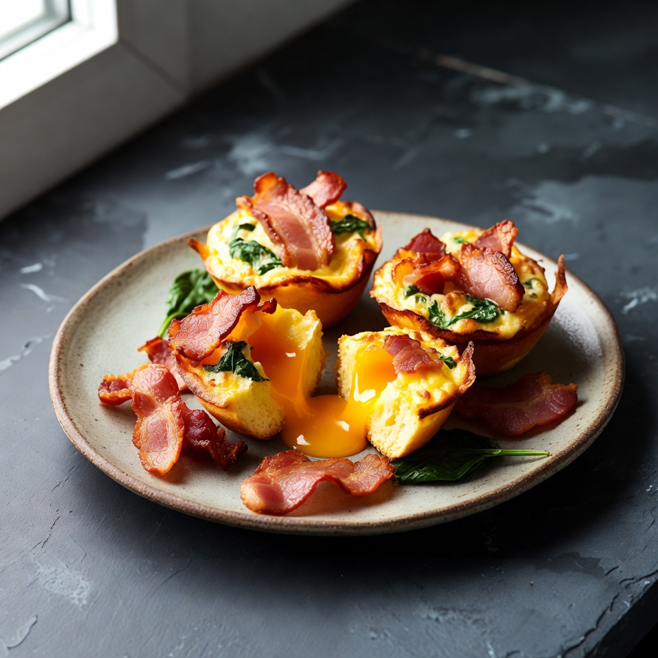 Keto Bacon Spinat Ei-Muffins