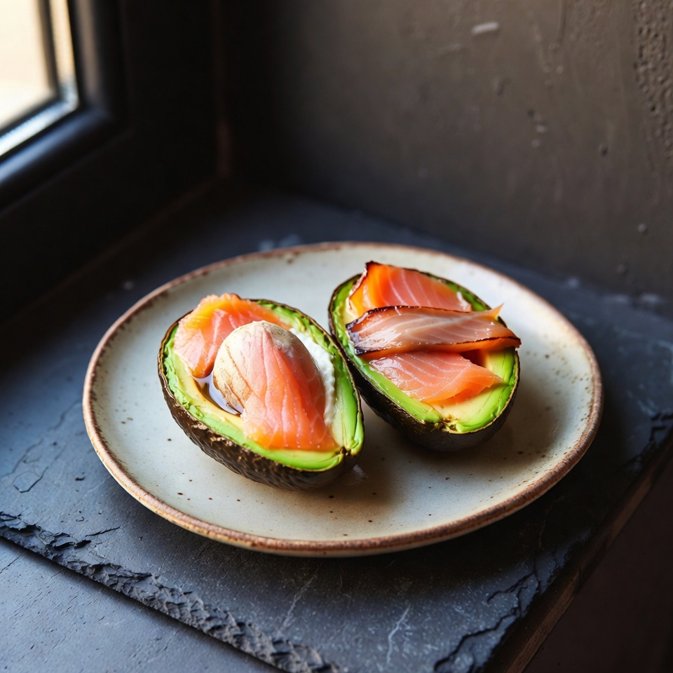 Baked Avocado mit Lachs