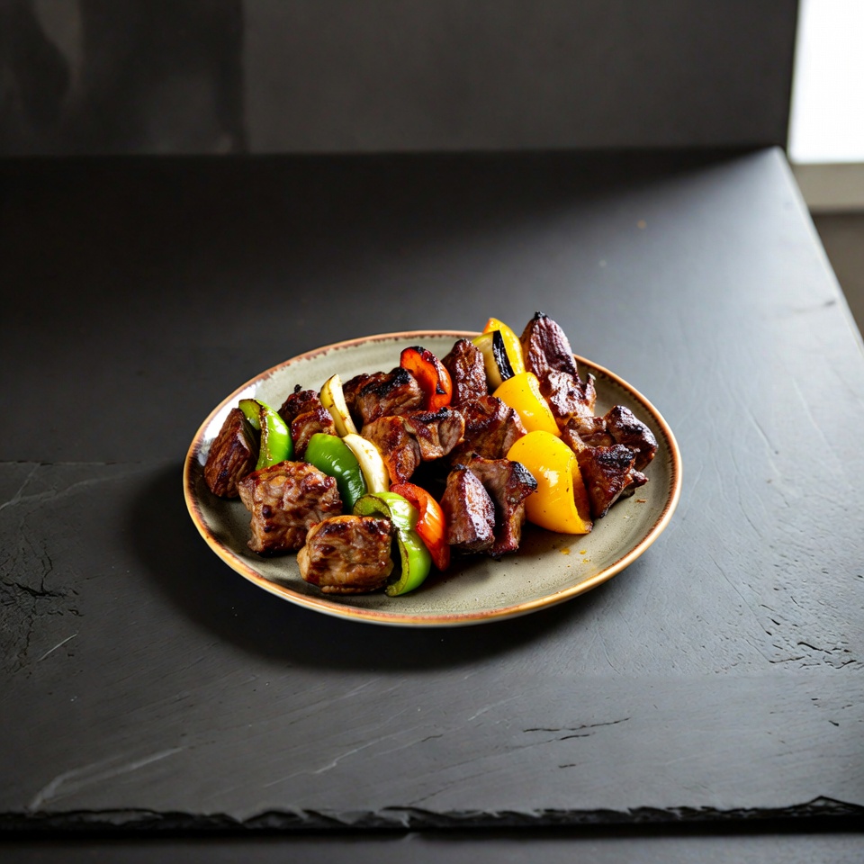 Keto Fleischspieße mit Gemüse