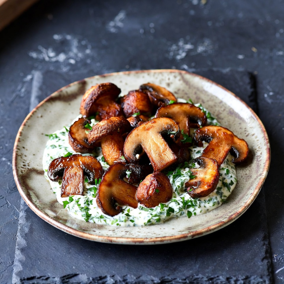 Gebratene Pilze in Rahmsauce