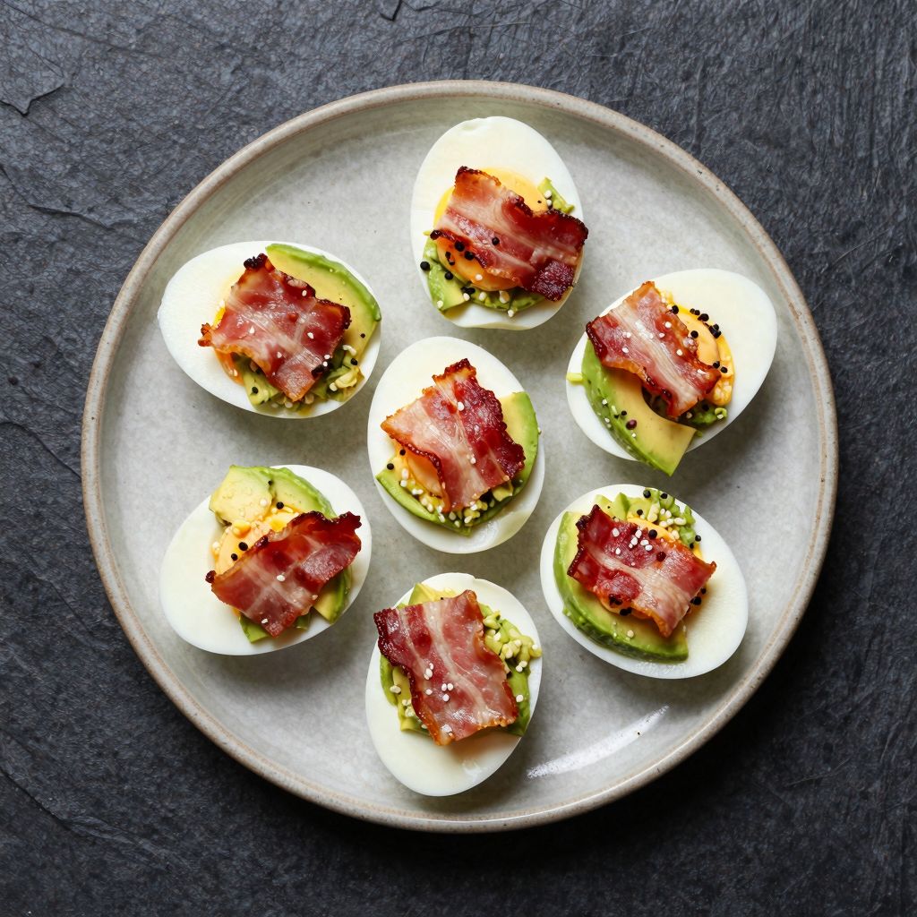 Gefüllte Eier mit Avocado &amp; Bacon