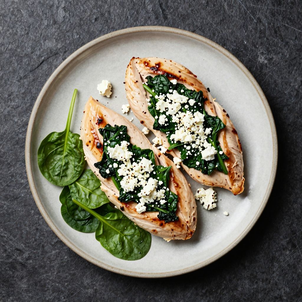 Gefüllte Hähnchenbrust mit Spinat und Feta