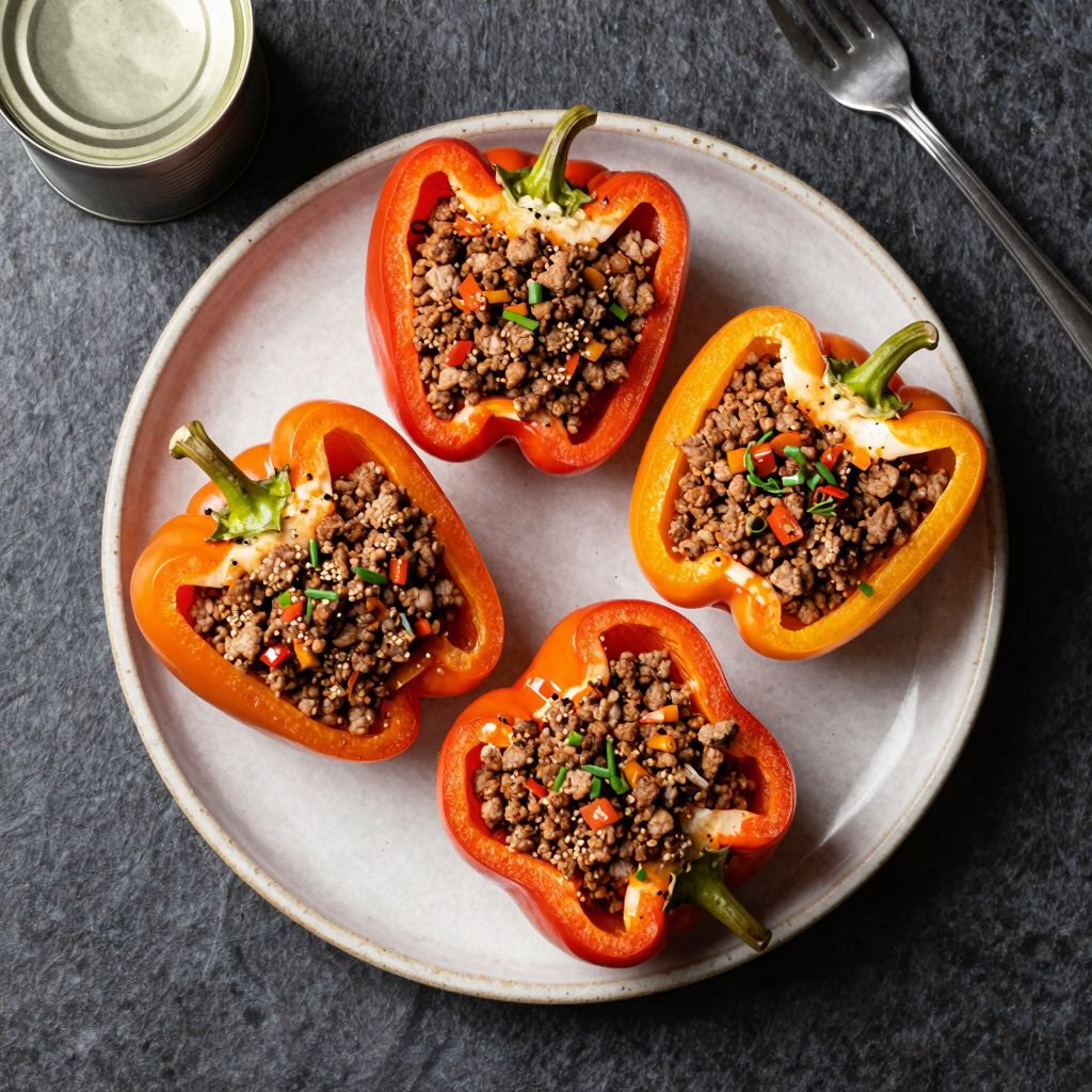 Keto Gefüllte Paprika mit Hackfleisch
