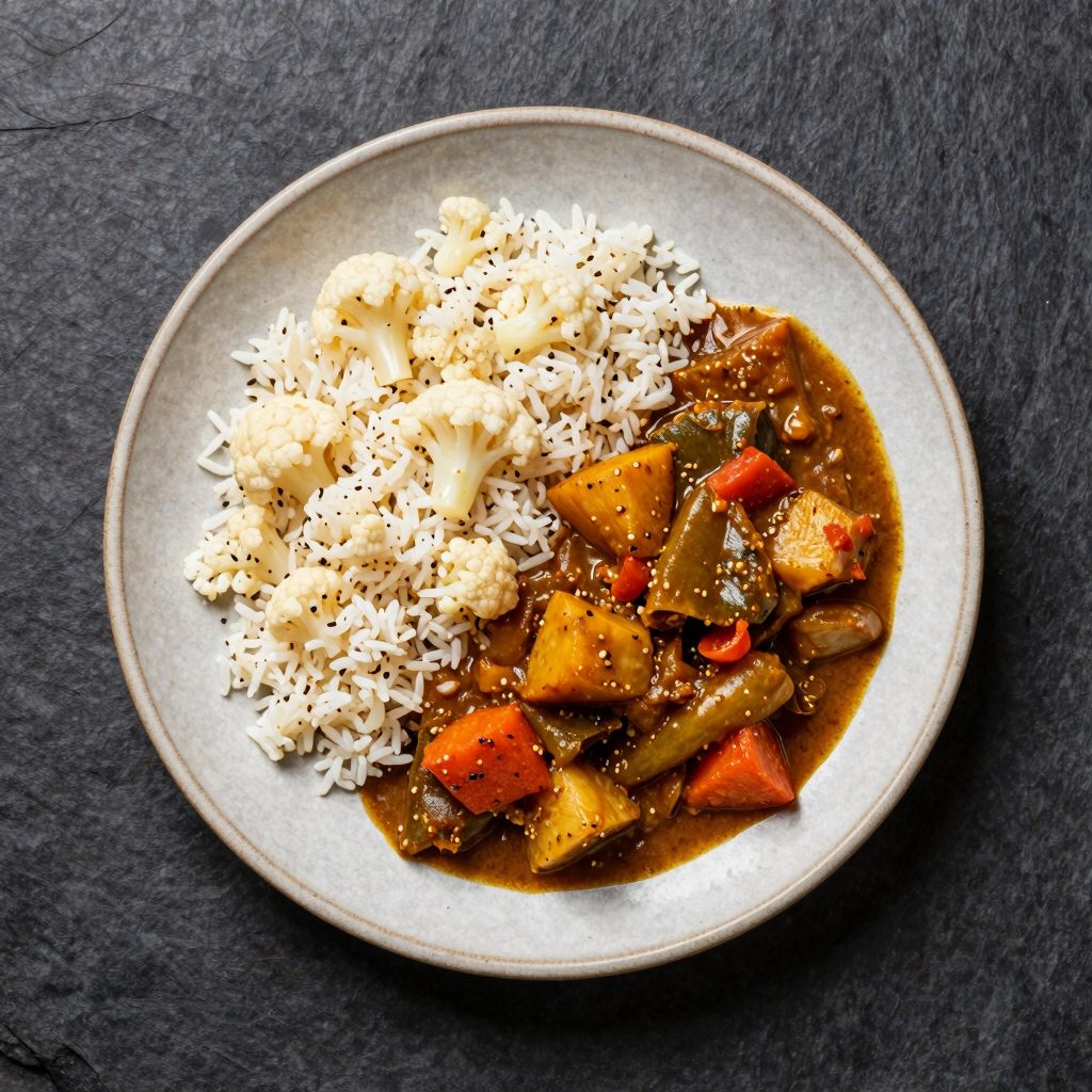 Gemüse-Curry mit Blumenkohlreis