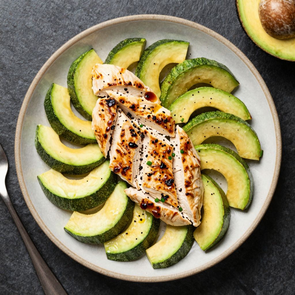 Keto Hähnchen-Avocado-Zucchini-Auflauf