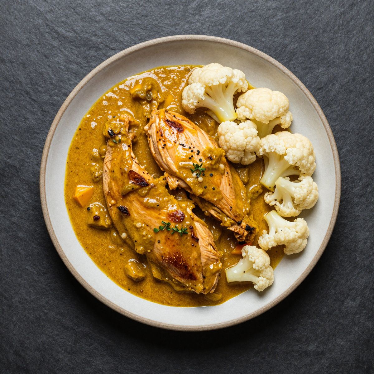 Keto Hähnchen Curry vom Blech