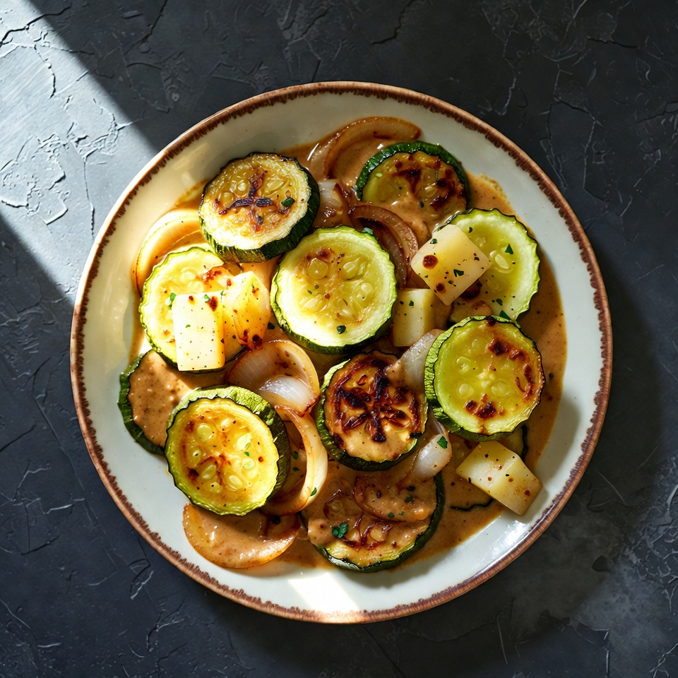 Käse-Curry-Zucchinipfanne