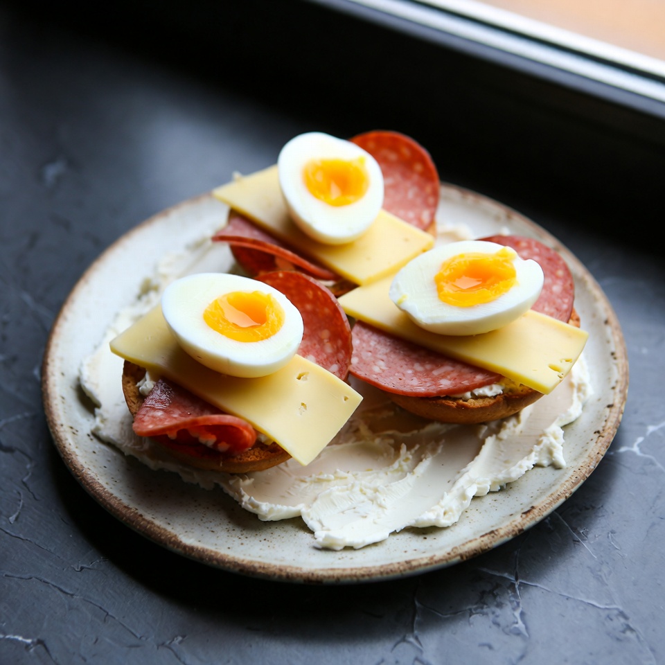 Käse-Salami-Frühstücksmuffins