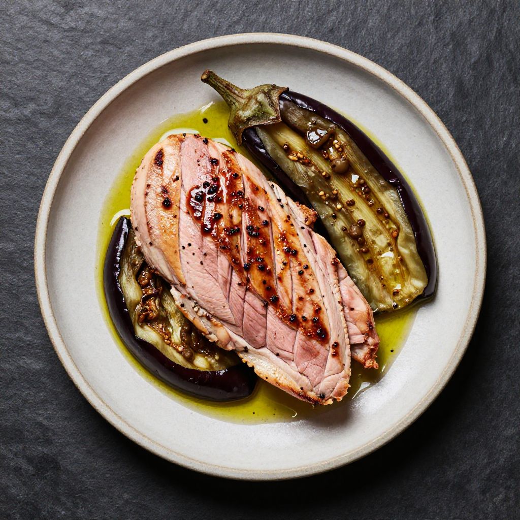 Keto Entenbrust mit Aubergine