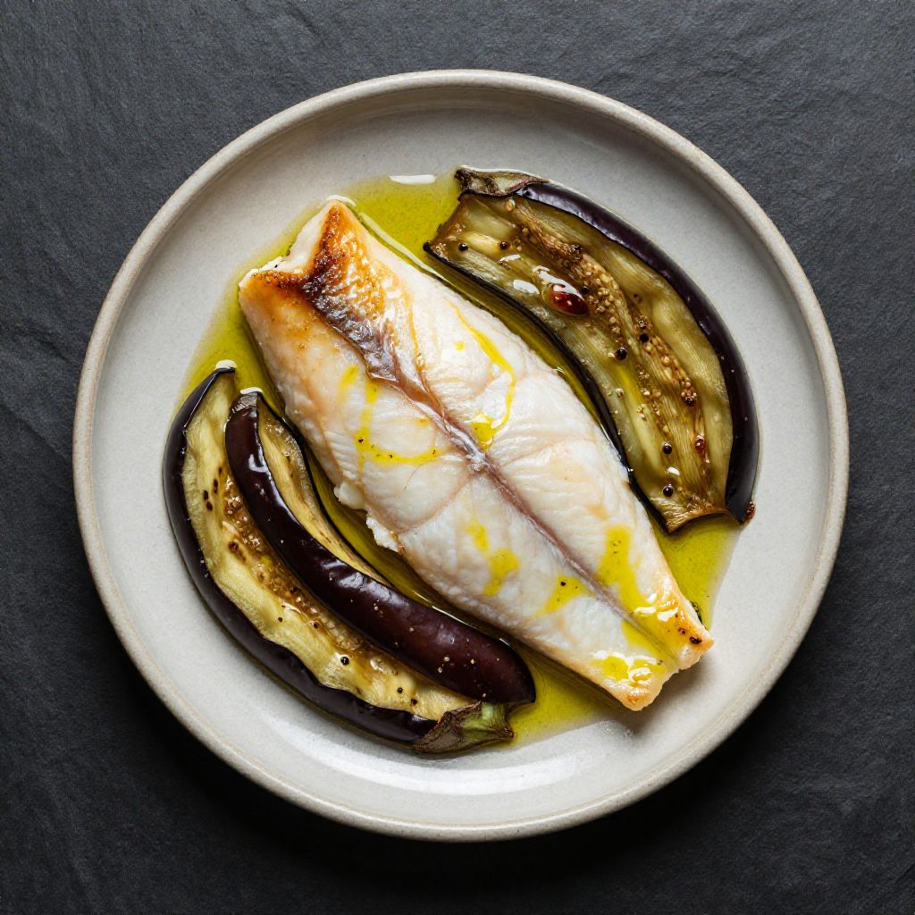 Keto Fischfilet mit Aubergine