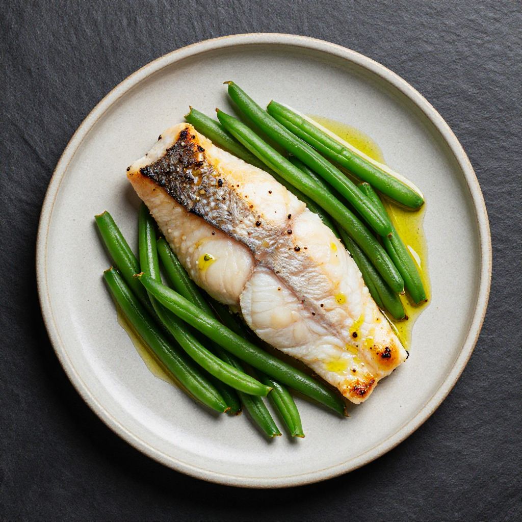 Keto Fischfilet mit grüne Bohnen