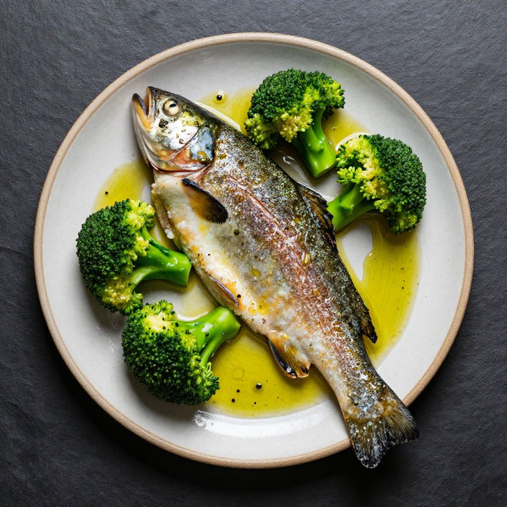 Keto Forelle mit Brokkoli