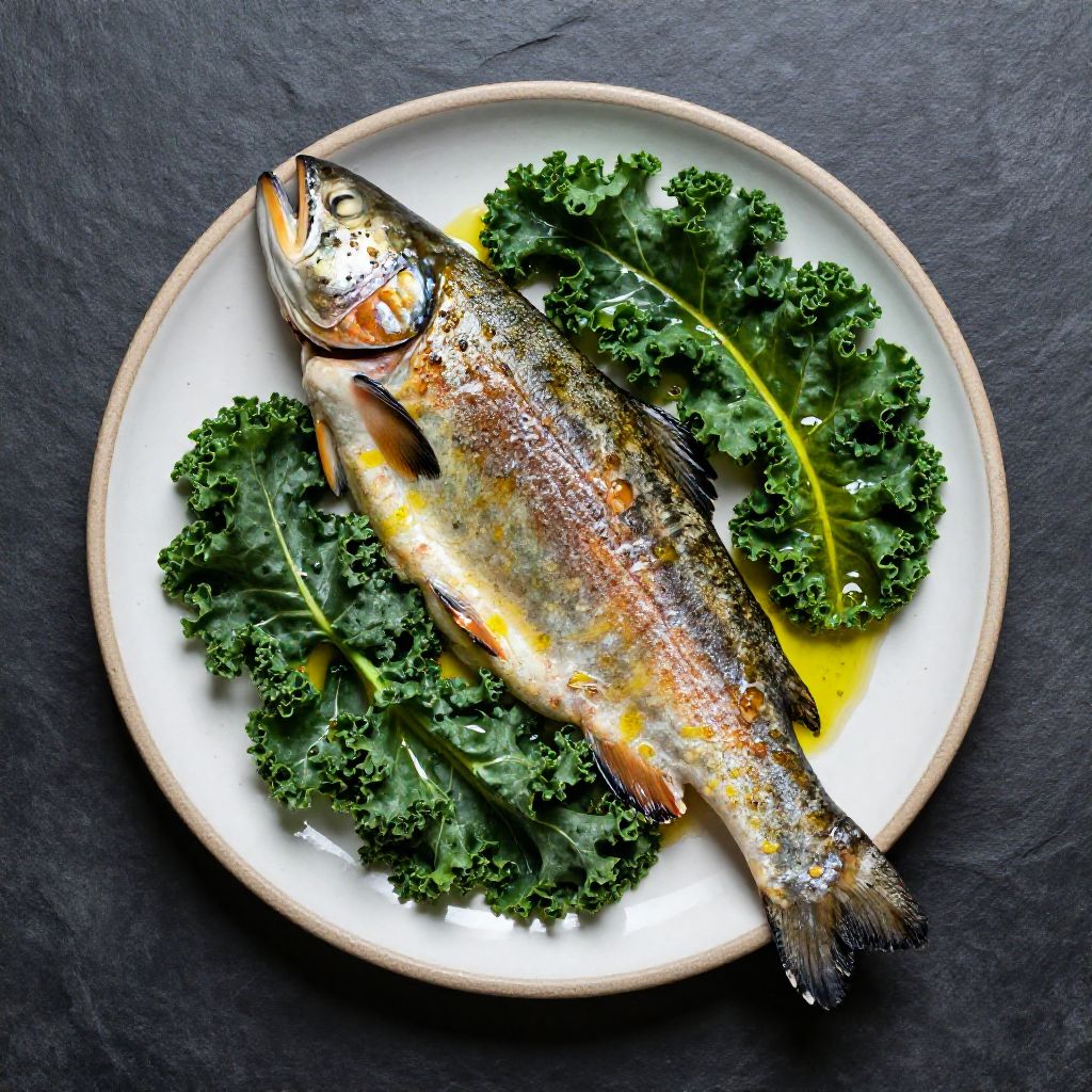 Keto Forelle mit Grünkohl