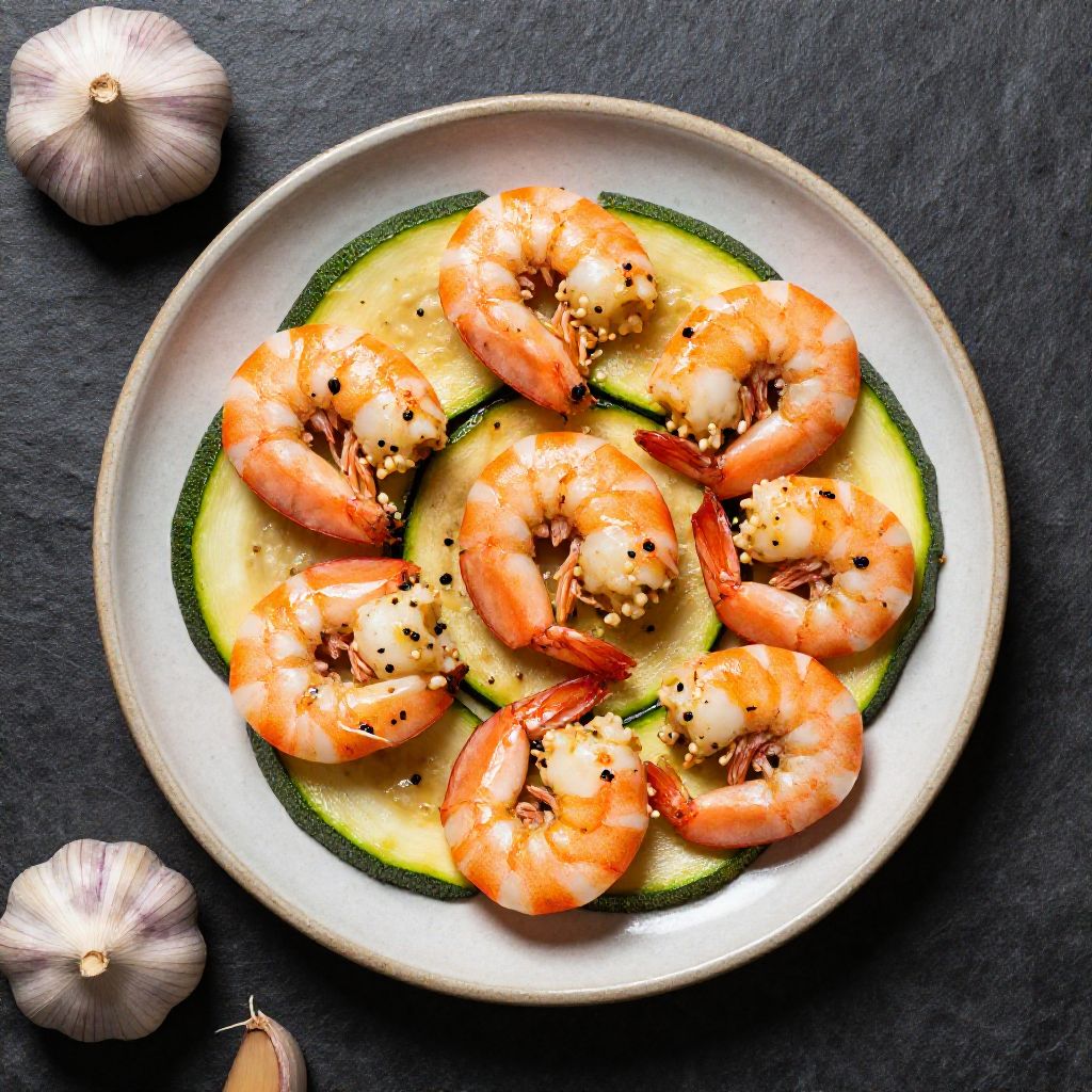 Keto Garnelen mit Zucchini (Gebacken)