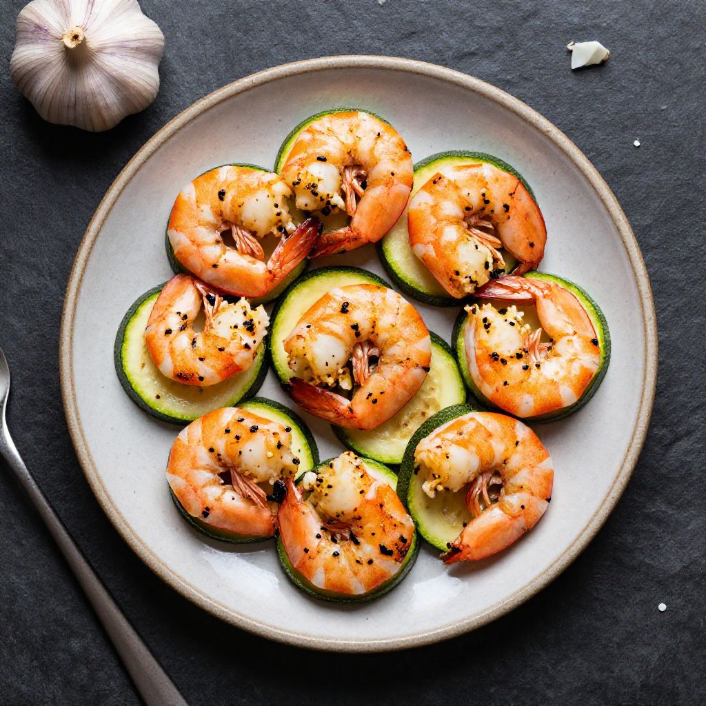 Keto Garnelen mit Zucchini (Gegrillt)