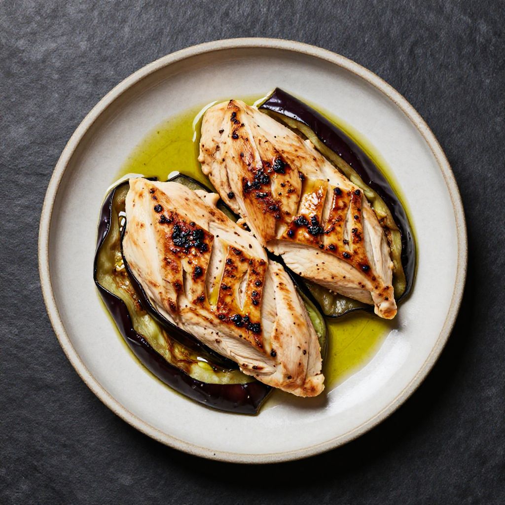 Keto Hähnchenbrust mit Aubergine