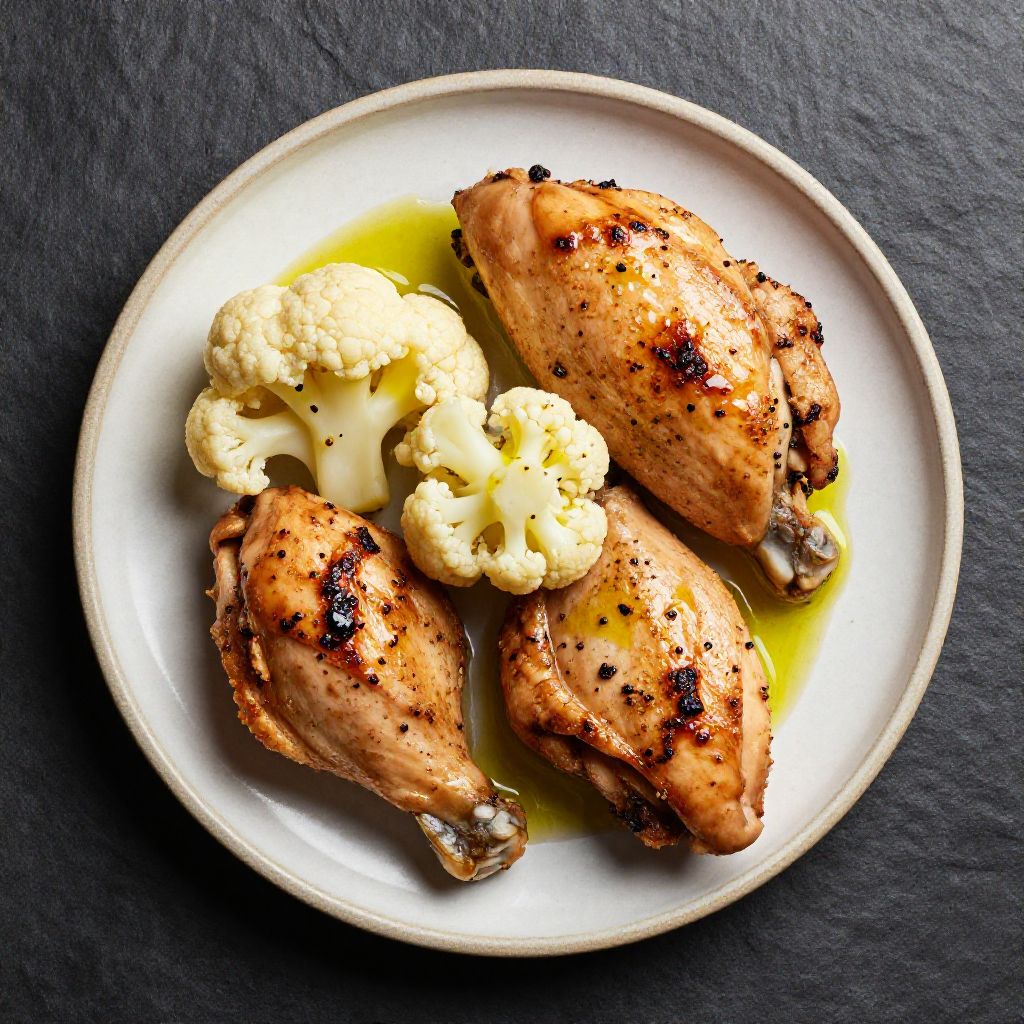 Keto Hähnchenschenkel mit Blumenkohl