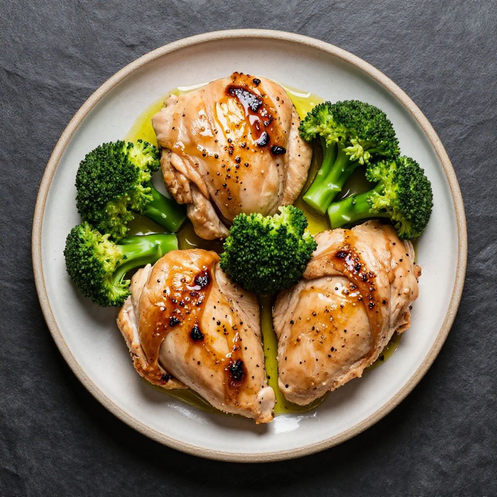Keto Hähnchenschenkel mit Brokkoli