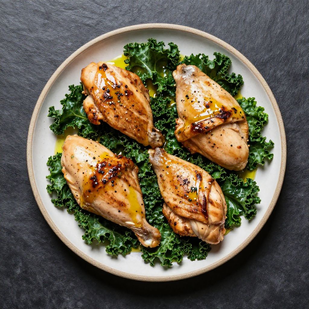 Keto Hähnchenschenkel mit Grünkohl