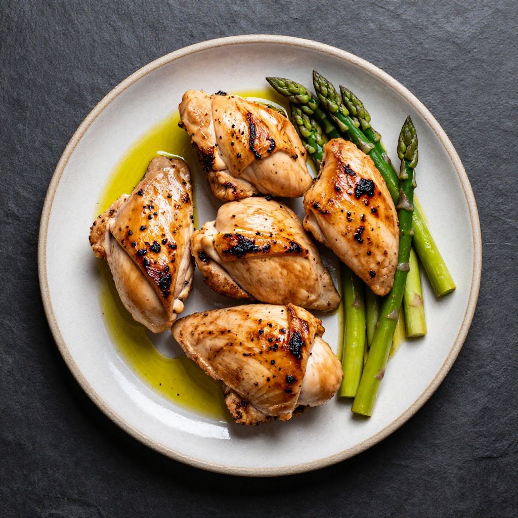 Keto Hähnchenschenkel mit Spargel