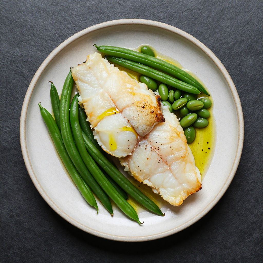 Keto Kabeljau mit grüne Bohnen