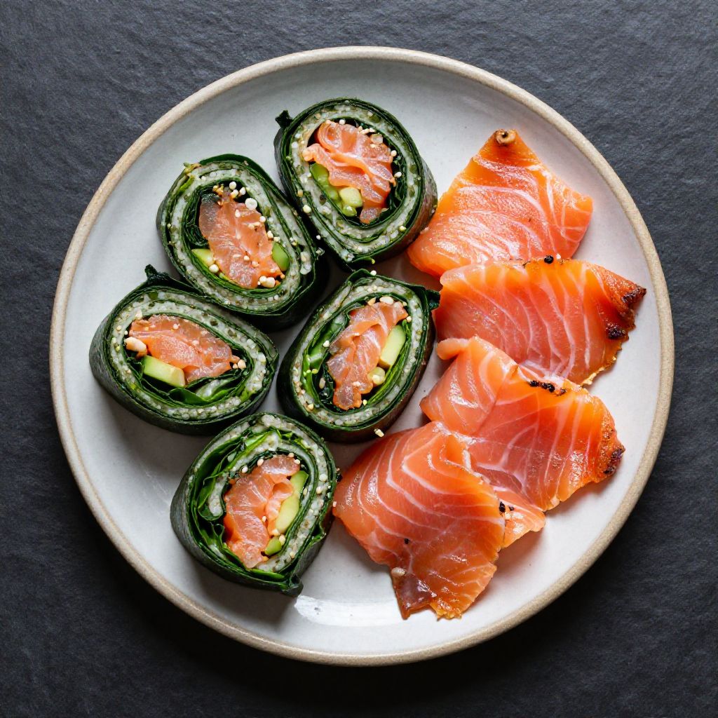 Keto Lachs-Spinat-Röllchen
