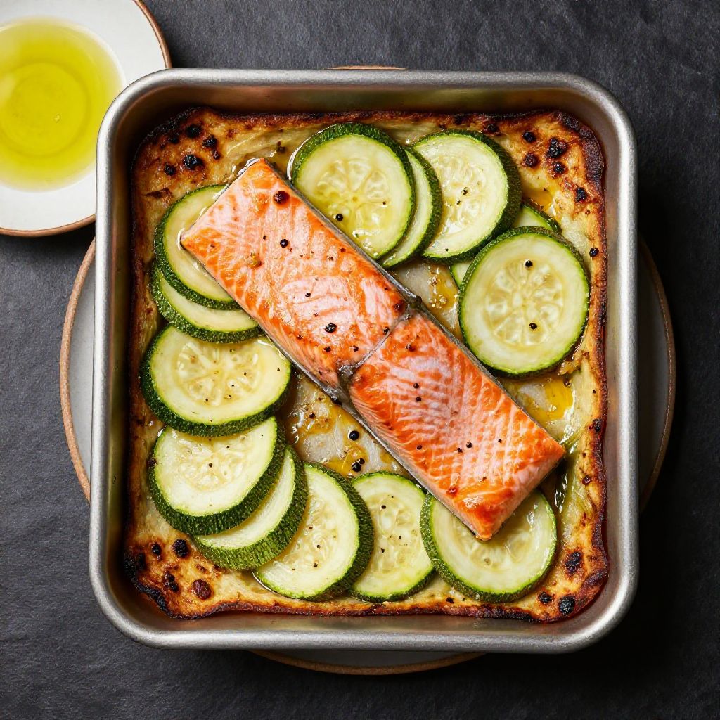 Keto Lachs-Zucchini-Blech