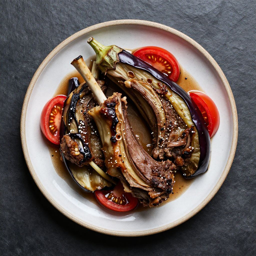 Keto Lamm mit Aubergine (Gebacken)