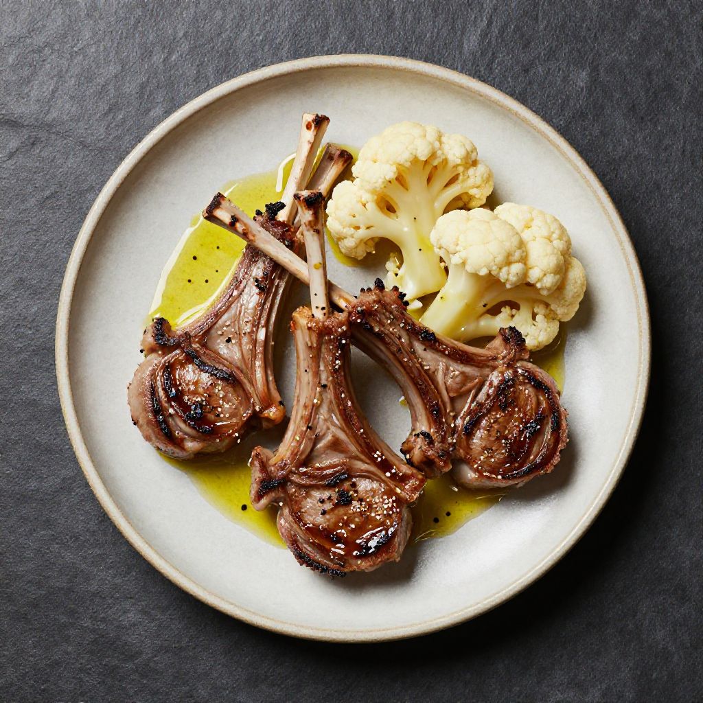 Keto Lammkotelett mit Blumenkohl