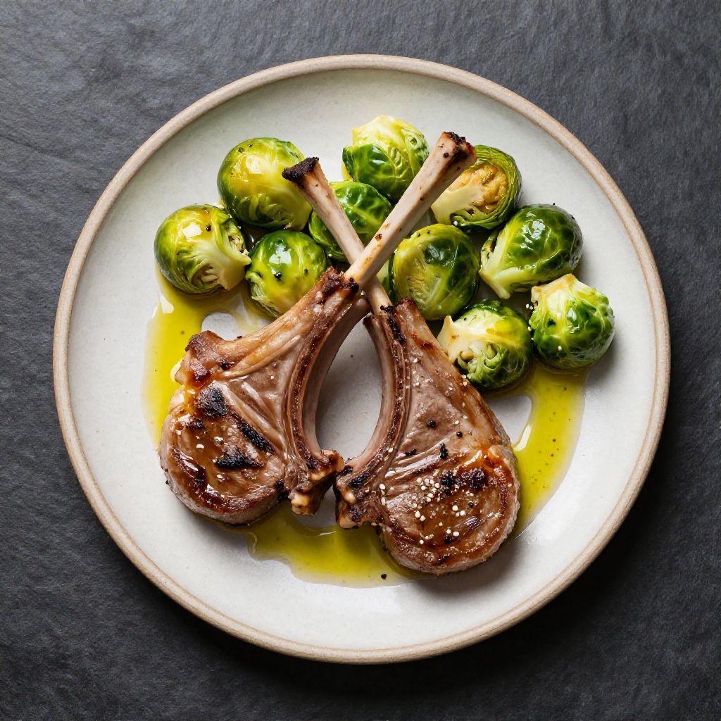 Keto Lammkotelett mit Rosenkohl