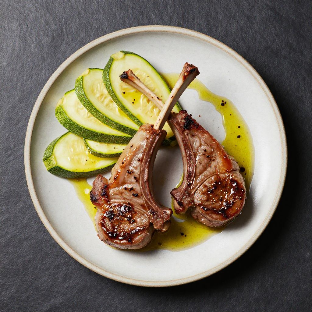 Keto Lammkotelett mit Zucchini
