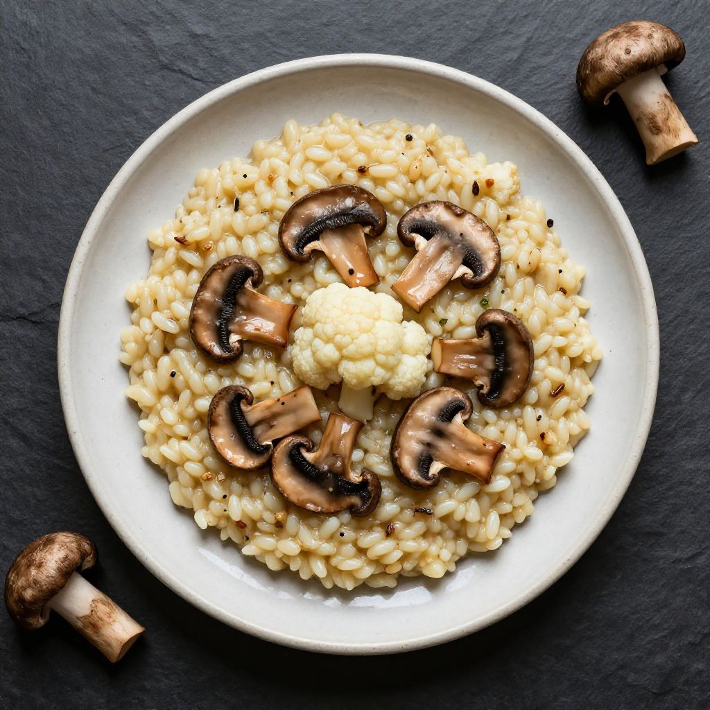 Keto Pilz-Risotto mit Blumenkohl