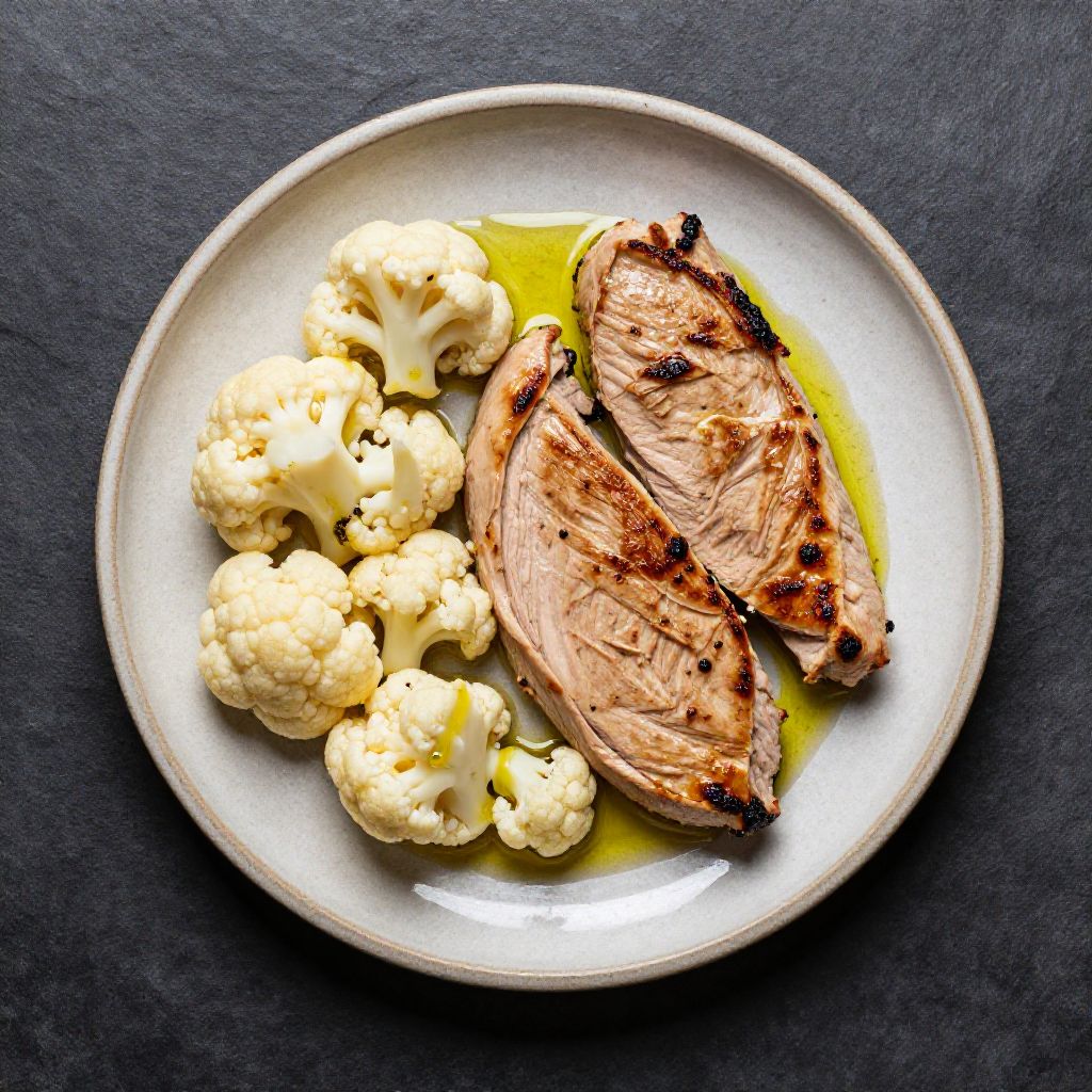 Keto Putensteak mit Blumenkohl