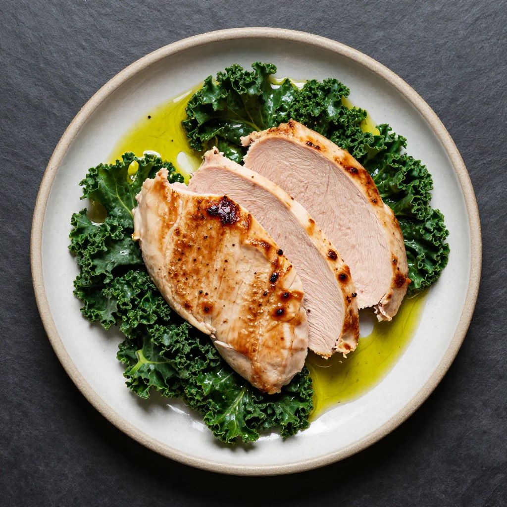Keto Putensteak mit Grünkohl