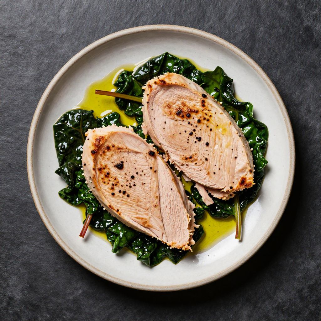 Keto Putensteak mit Mangold