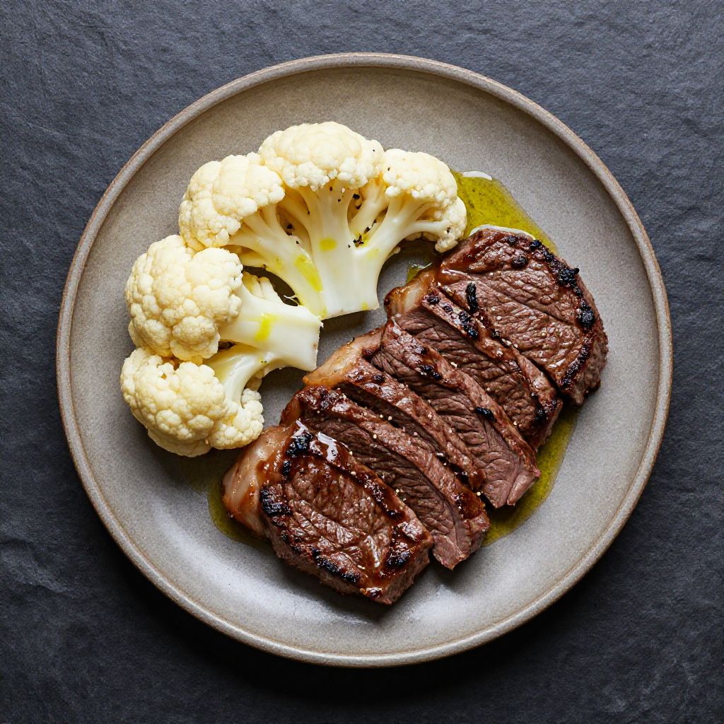 Keto Rindersteak mit Blumenkohl