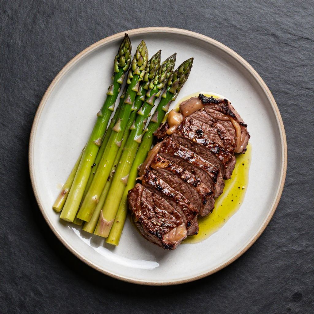 Keto Rindersteak mit Spargel