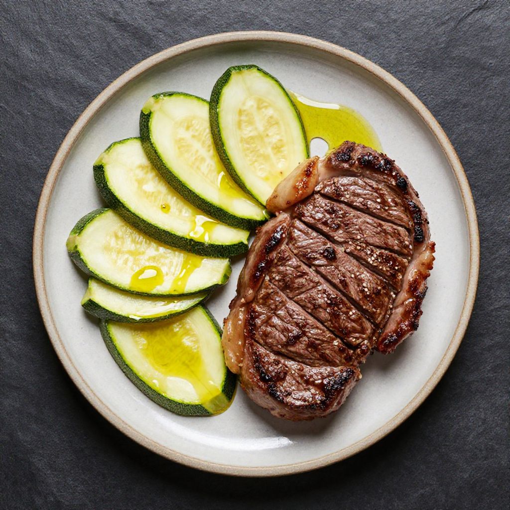 Keto Rindersteak mit Zucchini