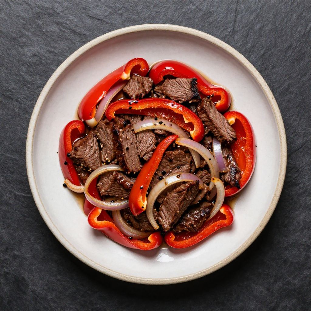 Keto Rindfleisch mit Paprika (Gebraten)