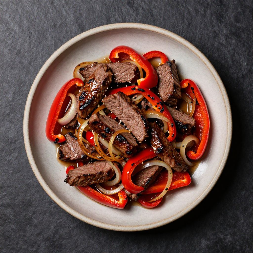 Keto Rindfleisch mit Paprika (Gegrillt)