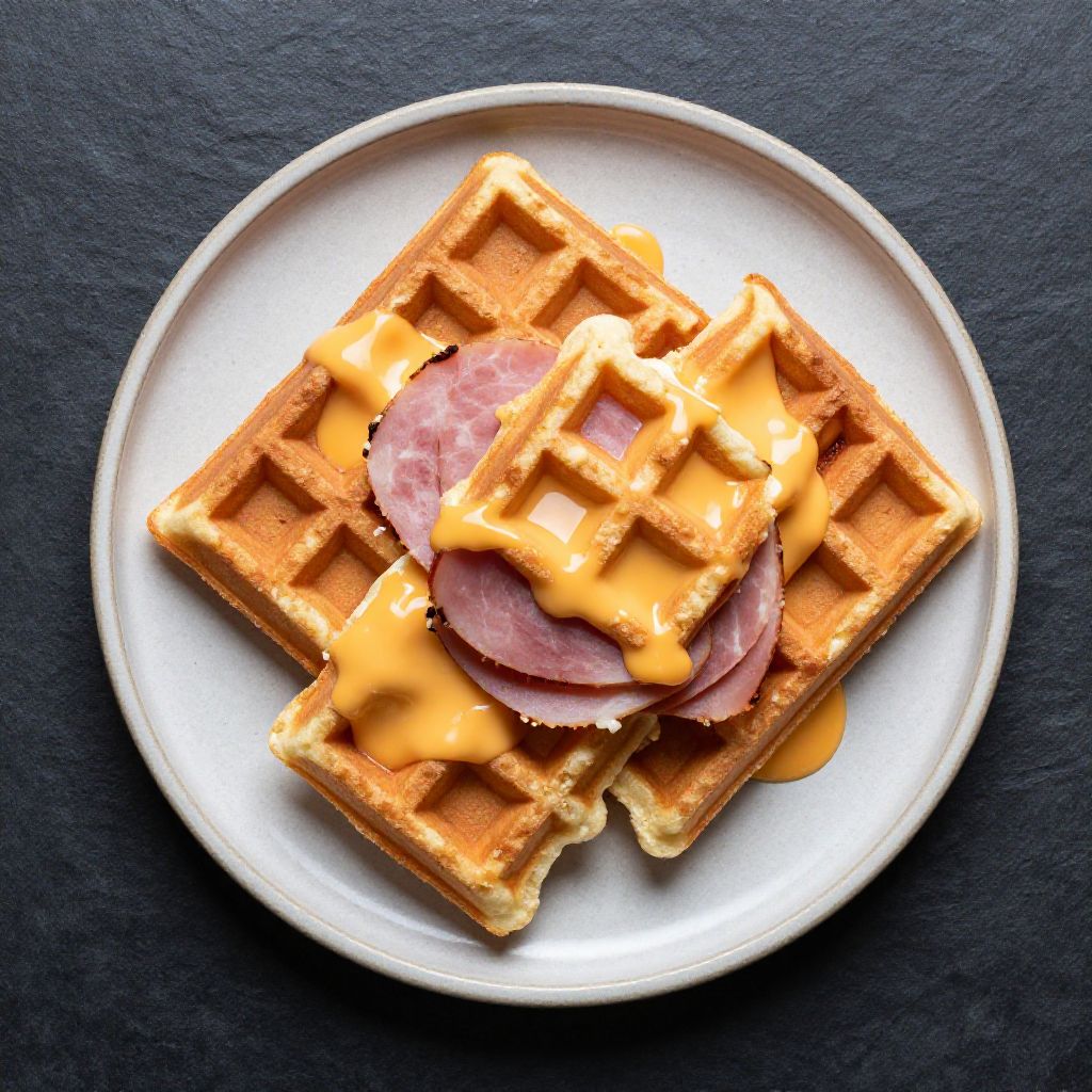 Keto Schinken-Käse-Waffeln