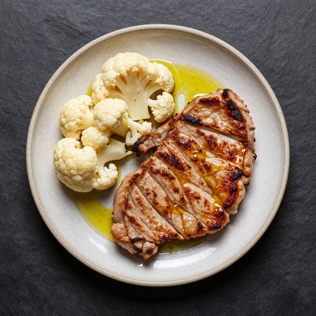 Keto Schweinekotelett mit Blumenkohl