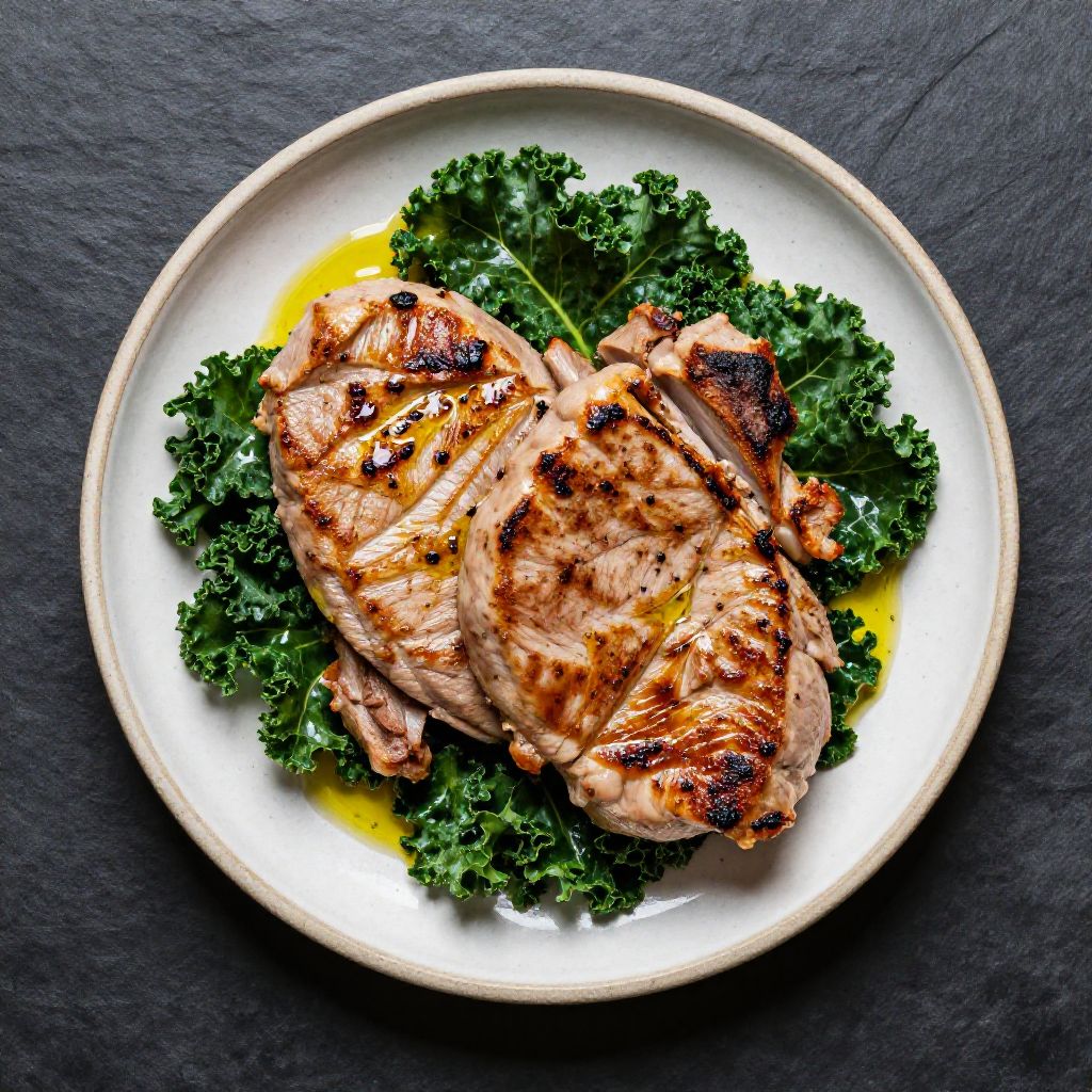 Keto Schweinekotelett mit Grünkohl