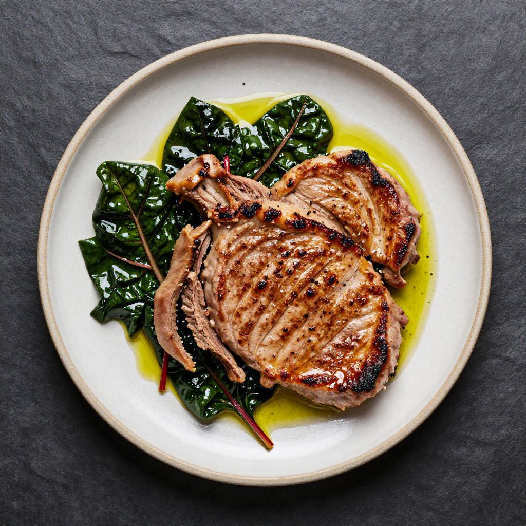 Keto Schweinekotelett mit Mangold