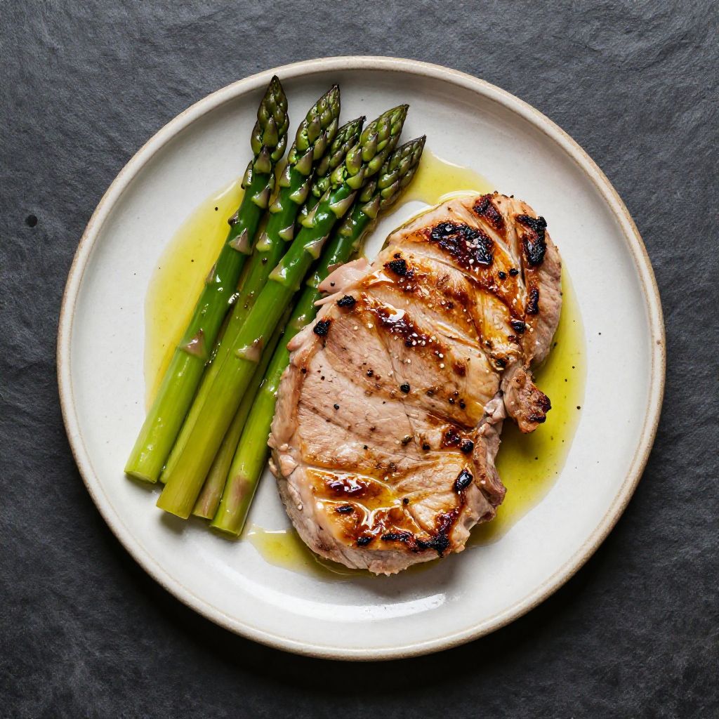 Keto Schweinekotelett mit Spargel