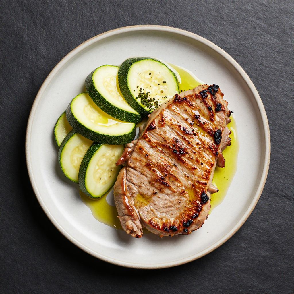 Keto Schweinekotelett mit Zucchini