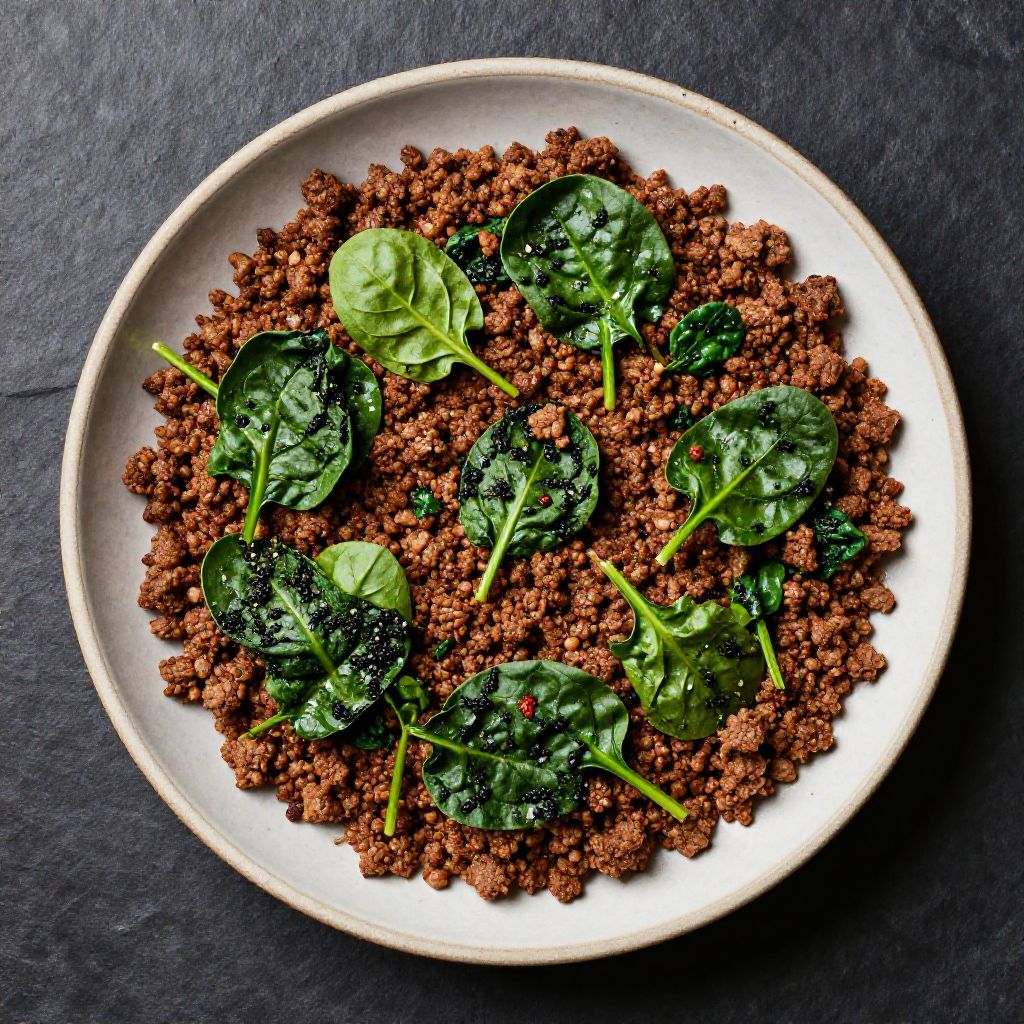 Keto Spinat-Hackfleisch-Auflauf