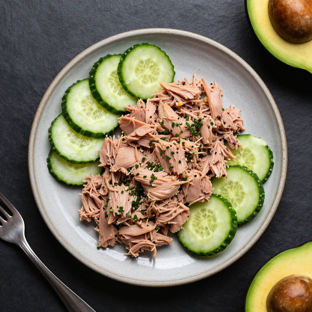 Keto Thunfisch mit Gurke (Gebraten)